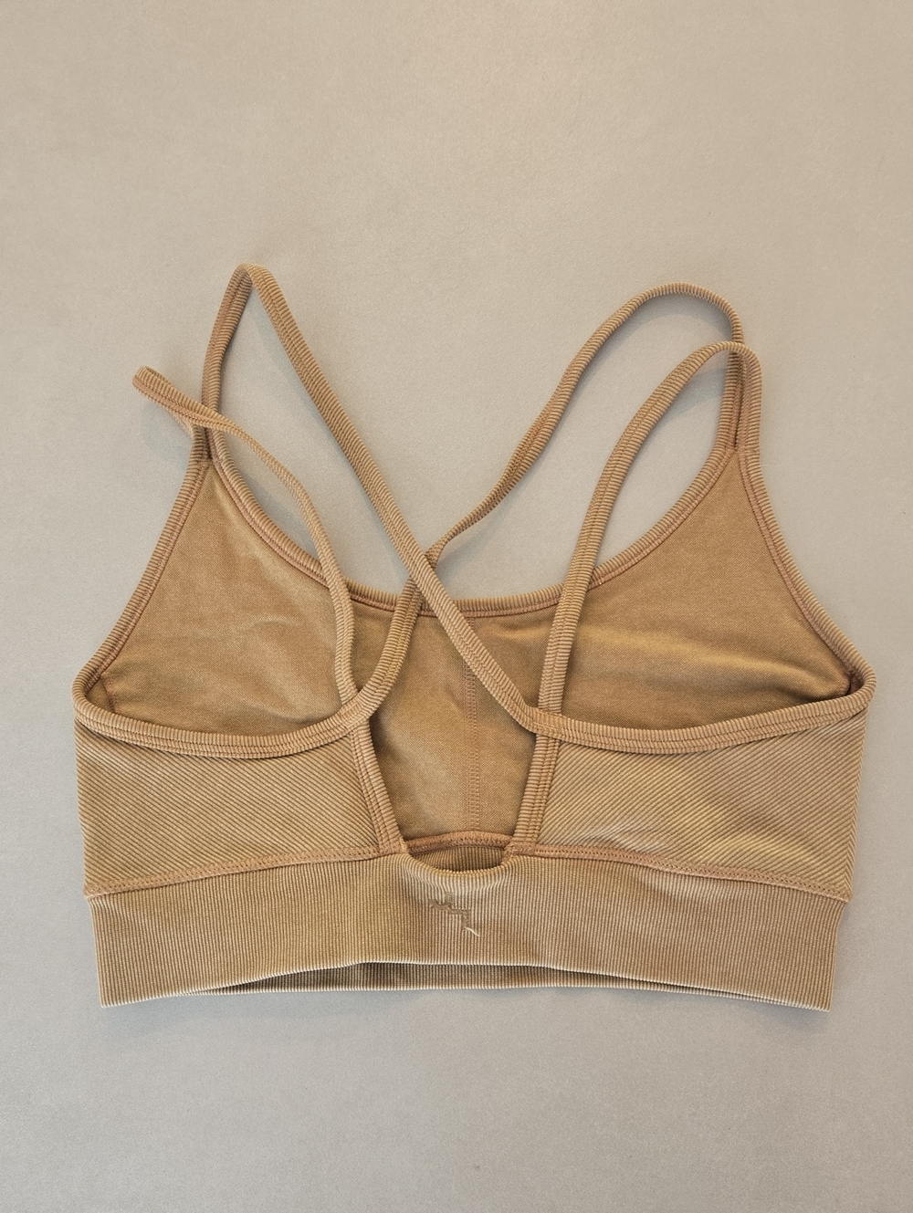 JoyLab Ribbed Strappy Sports Bra In Tan Size M - Picture 2 of 5